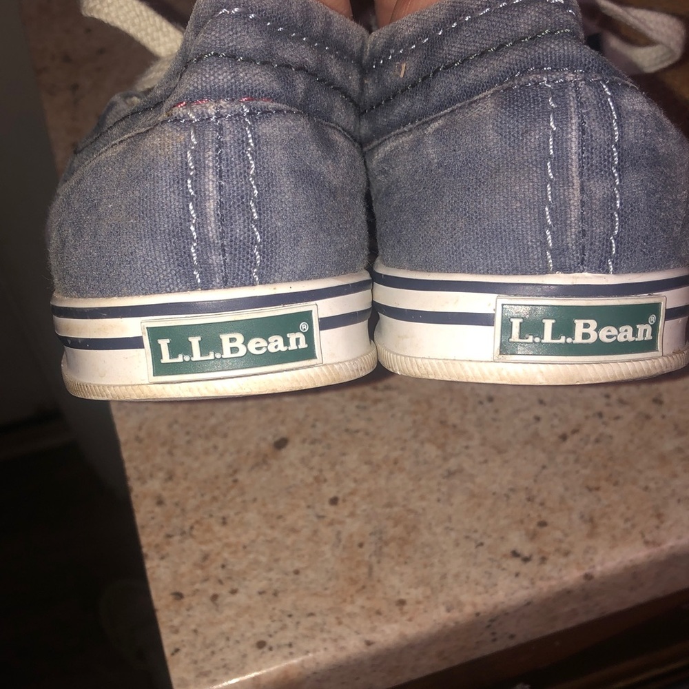 L.L. Bean Denim Blue Sneakers with White Accents - Picture 2 of 3